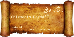 Csizmadia Dezső névjegykártya